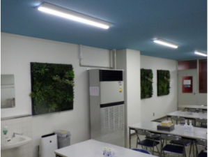 食堂にフェイクグリーンを設置しました〈新潟第一工場〉